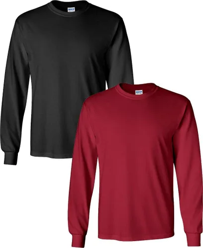 Vista 81 de Gildan Camiseta de manga larga de algodón ultra para adulto, estilo G2400, paquete múltiple Militar + ceniza.