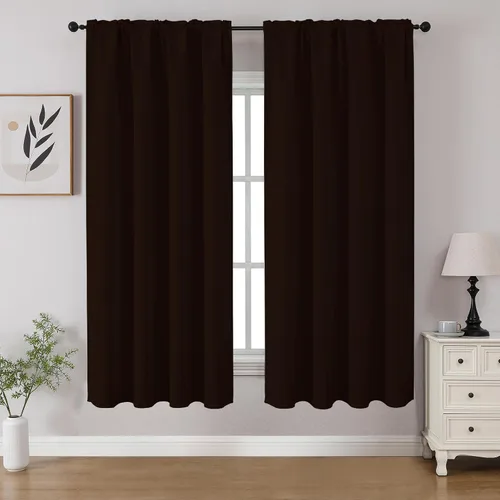 Vista 77 de CUCRAF - Cortinas opacas beige de 45 pulgadas, juego de 2 paneles con bolsillo para barra, cortinas para oscurecer dormitorios y sala de estar