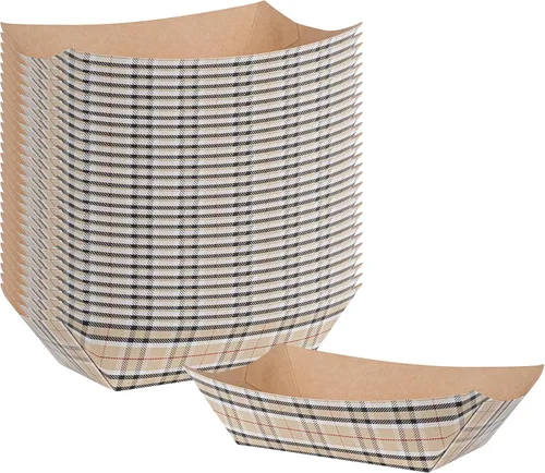 Vista 20 de Restaurantware Bio Tek - Botes de comida de 2 libras, 200 bandejas de papel desechables – Barcos de papel blanco resistentes a la grasa