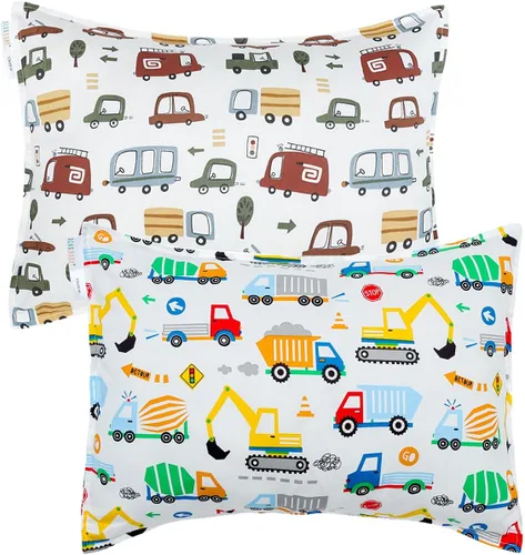 Vista 28 de ALVA BABY - Fundas de almohada de algodón para niños pequeños de 13 x 18 pulgadas o 12 x 16 pulgadas