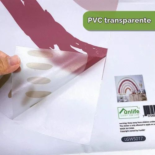Vista 8 de funlife Calcomanías de pared grandes de arco iris boho para despegar y pegar, autoadhesivas, calcomanías de pared de corazones para decoración
