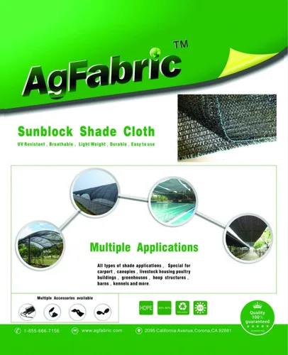 Vista 9 de Agfabric Cubierta de tela con 70% protector solar con clips para plantas de 6 x 12 pies, color negro 70% negro
