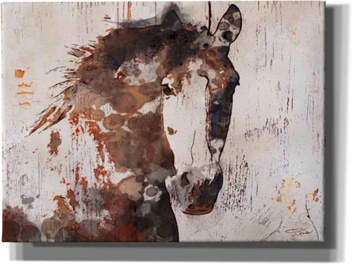Vista 6 de Epic Graffiti Irena Orlov - Lienzo decorativo para pared, diseño de "Brown 2 Gorgeous Horse", 34 x 26 pulgadas