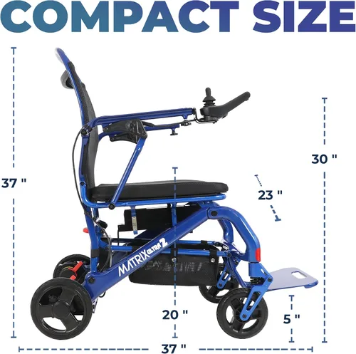 Vista 7 de Matrix Ultra 2 Power - Silla de ruedas eléctrica para adultos, 31 libras, capacidad de 330 libras, fibra de carbono, bloqueo antirrobo, cojines