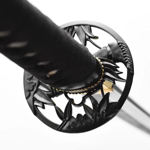 Vista 2 de YONG XIN SWORD -Samurai Katana - Espada japonesa hecha a mano, práctica, acero al carbono 1045, templado/arcilla templada, espiga completa, afilada