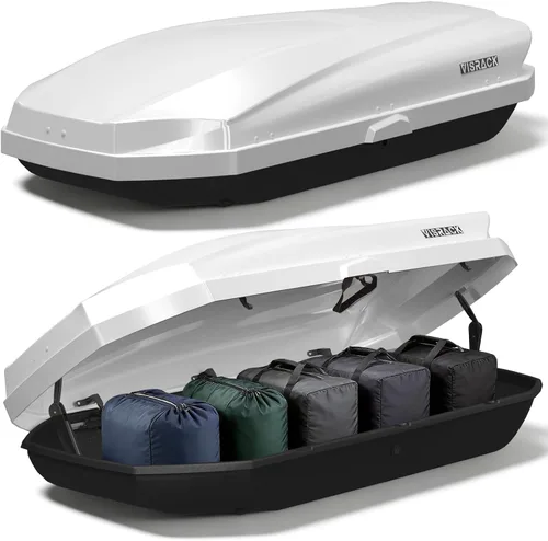 Vista 16 de Caja de transporte de carga de techo de 13 pies cúbicos, techo duro resistente de Shell with Security Keys, Waterproof Rooftop Cargo Box, 56 (L) x