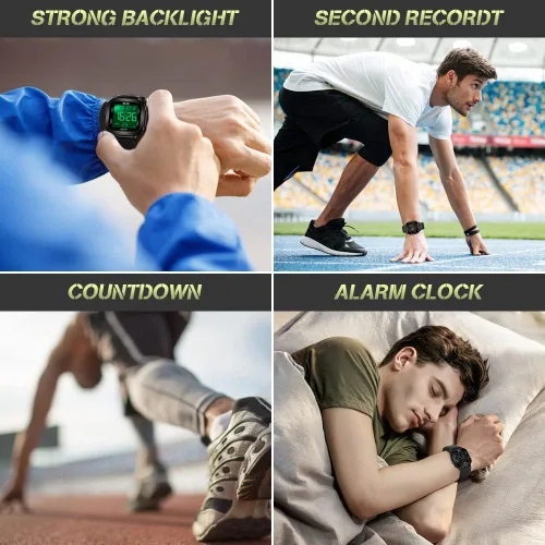 Vista 6 de READ Digital Watch for Men Wrist Watches Waterproof Watch Mens Digital Watch Stainless Steel Case Watch Outdoor Watches LCD Display with Alarm Clock