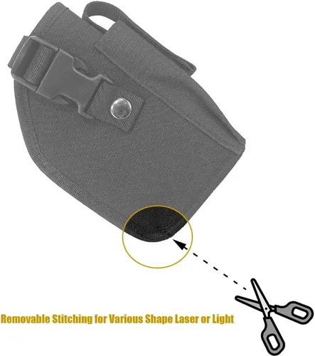 Vista 3 de Funda universal para cinturón para pistolas con láser o luz debajo del barril para pistolas medianas de tamaño completo