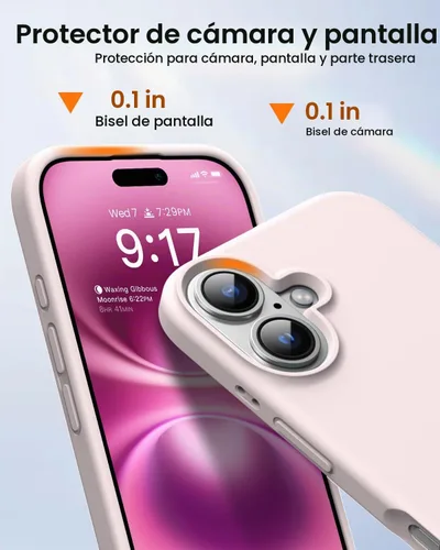 Vista 3 de Funda diseñada para iPhone 16, Funda Protectora de Teléfono de Silicona Líquida a Prueba de Golpes con Forro de Microfibra Suave Antiarañazos Ultra