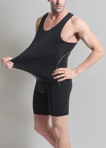Vista 10 de Audoc Camiseta de compresión para hombre, paquete de 3 unidades, color negro, camiseta sin mangas de compresión atlética