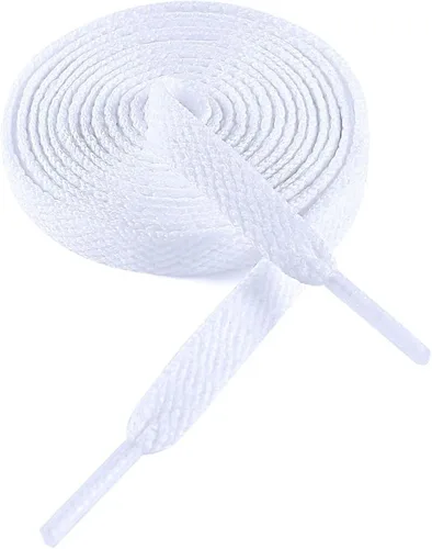 Vista 61 de VSUDO Cordones planos para tenis, cordones para tenis, cordones atléticos 01 Blanco