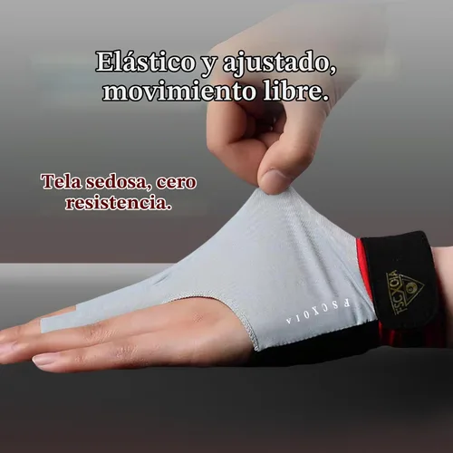 Vista 4 de Guante de billar para mano izquierda, duradero, cómodo, ajuste ajustable, tela transpirable, suave trazo de señal, adecuado para piscina, billar gris