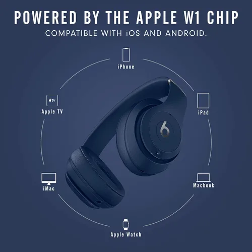 Vista 5 de Beats Studio3 - Auriculares inalámbricos Bluetooth - Azul/Core (renovado)