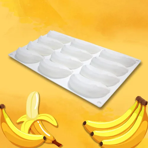 Vista 7 de Eforcase Molde de silicona para fondant, molde de silicona de plátano, moldes de vela 3D, molde de fundición de resina epoxi para bricolaje, jabones