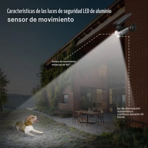 Vista 6 de Luz solar LED con sensor de movimiento de 1400 lúmenes de 5W (equivalente a 110W)DrawGreen luces solares para exterior, inalámbricas, luces