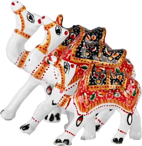 Vista 5 de Estatua tradicional india de Rajasthani, estatua de escultura, mesa, hogar, oficina, fiesta, decoración y regalo (juego de 3, camello)