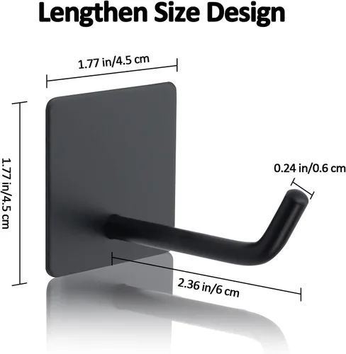 Vista 2 de Ganchos adhesivos resistentes, soporte largo de acero inoxidable para toallas de pared