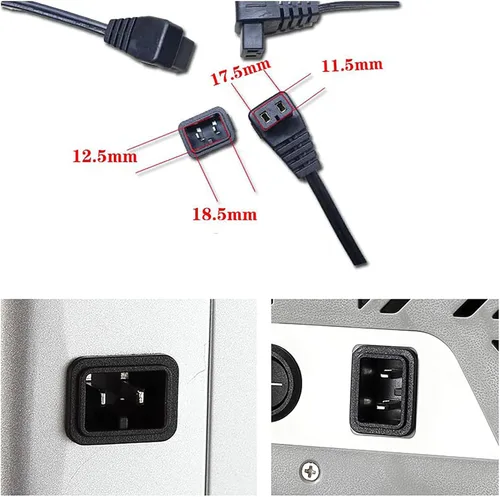 Vista 3 de Cable de alimentación para refrigerador de coche automotriz congelador ARB BougeRV Coleman Euhomy Iceco 12/24V 23A DC 4.9 ft Pin plano