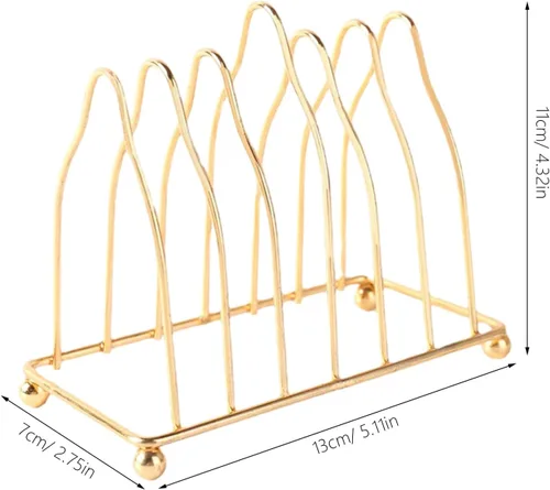 Vista 2 de Alipis Escurridor de platos vertical, organizador de platos decorativo, soporte de hierro con diseño de drenaje, organizador de encimera