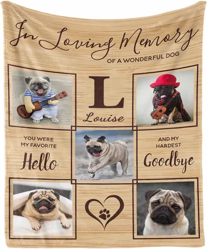 Vista 11 de in Loving Memory of Dog - Manta de memoria personalizada de collage de fotos de mascotas, manta suave y manta de 30 x 40 pulgadas, regalo