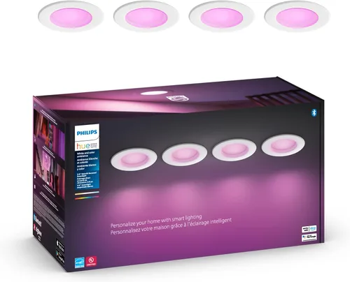 Vista 3 de Philips Hue Downlights LED inteligentes de ambiente blanco y color (paquete de 4) Downlight LED inteligente blanco y color ambiental (1 unidad)