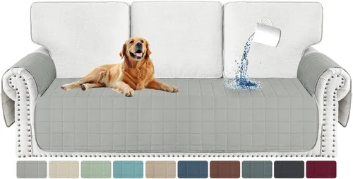 Vista 32 de MAXIJIN Funda de silla impermeable lavable para perros, funda de asiento acolchada para sillón con bolsillos laterales, protector de muebles Negro