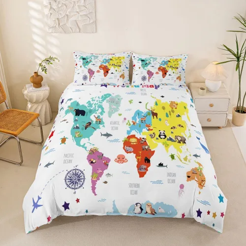 Vista 35 de Juego de ropa de cama con estampado de piel de vaca para niños, juego de funda de edredón con patrón de piel de vaca, juego de funda de edredón