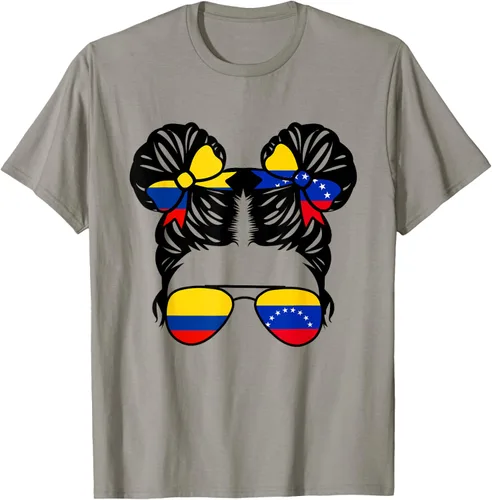 Vista 32 de Camiseta Half Colombian Half Venezolan Girl Colombia Kids Heritage, Gris