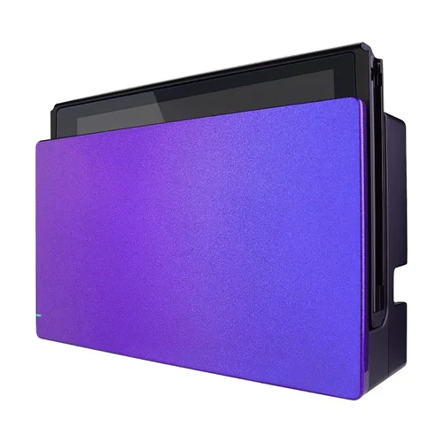 Vista 6 de eXtremeRate Custom Chameleon Glossy Faceplate for Nintendo Switch Dock, Purple Blue DIY Replacement Housing Shell for Nintendo Switch Dock - Dock