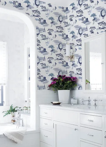 Vista 3 de NuWallpaper Whimsy - Papel tapiz de cuento de hadas azul marino