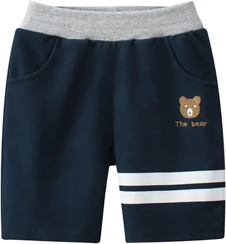 Vista 2 de Paquete de 2 pantalones cortos deportivos de punto de verano para niños y niñas, pantalones cortos suaves casuales para bebés