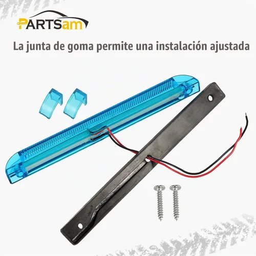 Vista 5 de Partsam 2 barras de luz azul de 30 LED de 8 pulgadas, luz de marcador de camión de remolque, 12 V de baja corriente, luces LED marinas de línea