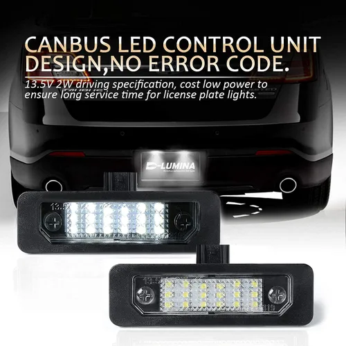 Vista 3 de D-Lumina Conjunto de lámpara LED para placa de matrícula compatible con Ford Flex Taurus Mercury Sable, incluye luces de charco de espejo lateral