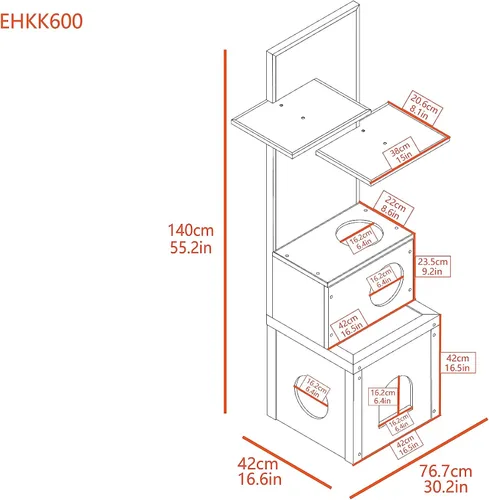 Vista 6 de Mueble trepador para gatos ecoFLEX New Age Pet