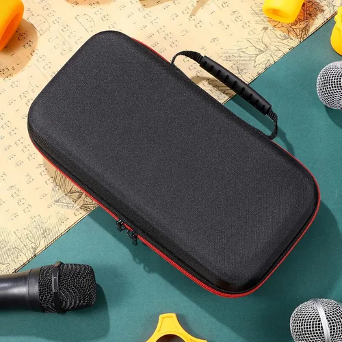 Vista 2 de Ciieeo Funda de micrófono inalámbrico acolchada EVA para 2 micrófonos de mano con protección de cremallera, bolsa de almacenamiento de viaje