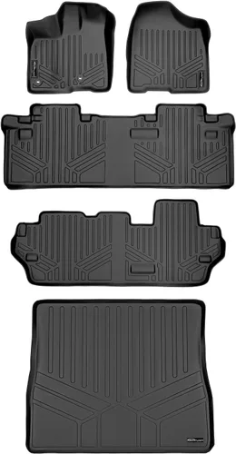 Vista 12 de MAXLINER - Juego de tapetes de piso de ajuste personalizado de 3 filas para Toyota Sienna 2011-2012