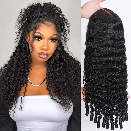 Vista 16 de Pelucas de cabello humano con encaje frontal de 13 x 4 pulgadas con cabello de bebé para mujeres negras, densidad del 220 %, pelucas de encaje 220%