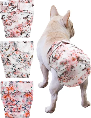 Vista 11 de CuteBone WWD28XS - Pañales lavables para perras, sin agujero para la cola, reutilizables, pantalones de entrenamiento para perritos, con cola