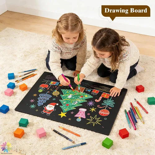 Vista 5 de Mat Board Center - Paquete de 12 tableros de espuma negra de 12 x 12 Negro