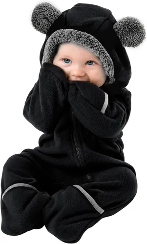 Vista 37 de Cuddle Club - Body de forro polar para bebé recién nacido hasta 5T – Pijamas de invierno chaqueta de abrigo abrigo para bebé Alien