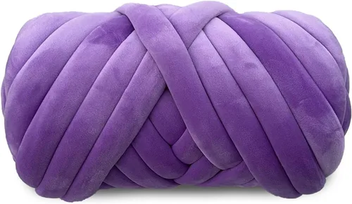 Vista 9 de Hilo de terciopelo grueso y voluminoso para tejer con brazo gigante, peso de tubo súper suave, esponjoso, para hacer a mano, hilo lavable