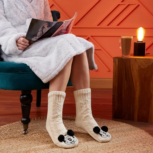 Vista 2 de Disney Women's Slippers Socks Fluffy Slipper Socks