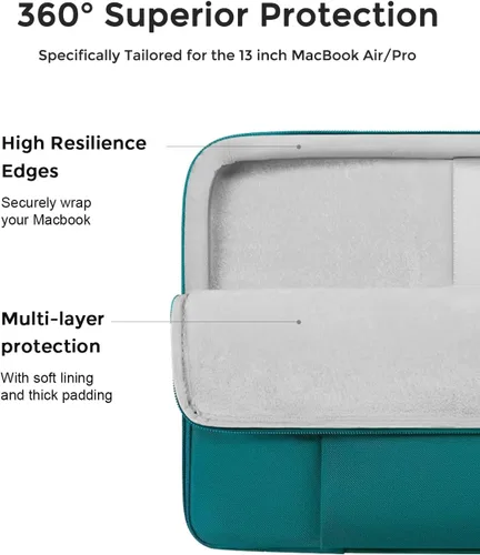 Vista 8 de DOMISO Funda protectora para laptop de 13 pulgadas, resistente al agua, a prueba de golpes, para MacBook Air 13, M4, M3, M2, MacBook Pro M2, M1