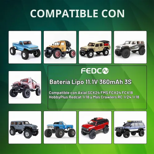 Vista 4 de 3S Lipo Batería 11.1V 360mAh Varios Enchufes Batería Recargable RC