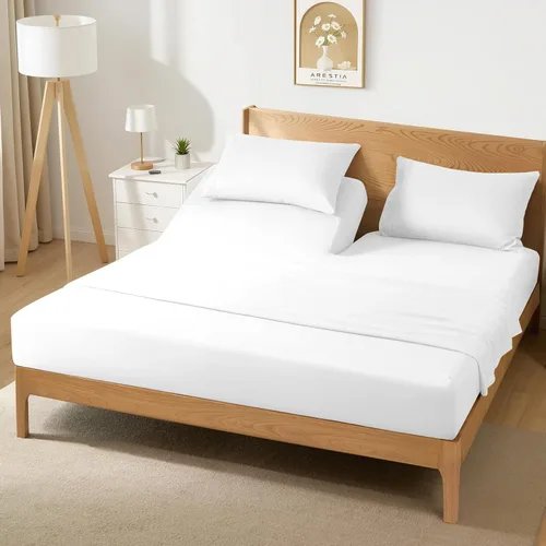 Vista 14 de OnlineBestDeal's Top Split - Juego de sábanas tamaño Queen para camas ajustables, media sábana de 18 pulgadas de profundidad, 28 pulgadas, 800 Negro