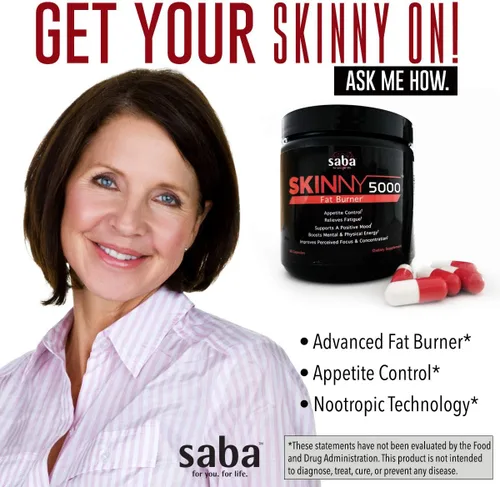 Vista 5 de Saba Skinny 5000 - Pérdida de grasa -Pérdida de peso - Control del apetito - Energía sin nerviosismo - Enfoque -60 cápsulas