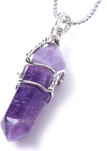 Vista 3 de 1 collar con colgante de piedras preciosas naturales cristal curativo cuarzo reiki chakras joyas de 18 pulgadas regalo de cumpleaños para mujeres