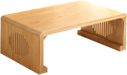 Vista 4 de Mesa de Centro Mesa de centro de madera maciza, moderna y simple, pequeña, mesa de comedor, escritorio de estudio, balcón, mesa de té, fácil de Cejas