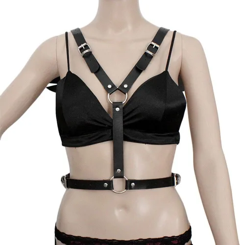 Vista 4 de ETHOON Arnés ajustable para mujer, con alas de ángel punk, cinturón para rave, festival, Halloween, cosplay