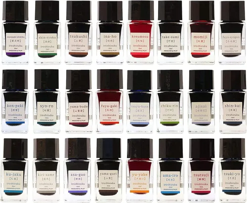 Vista 6 de Pilot Iroshizuku - Mini pluma estilográfica embotellada de tinta yu-yake, botella de 0.5 onzas líquidas, INK-15-YU Japan Import con lápiz digital